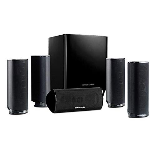  Premium High Performance Harman Kardon Newest 5.1 Channel Home Theater Speaker Package, Satellite Speaker, Subwoofer, Bass-Boost Control, Upgradable to 7.1 Channel