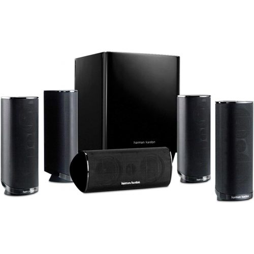  Premium High Performance Harman Kardon Newest 5.1 Channel Home Theater Speaker Package, Satellite Speaker, Subwoofer, Bass-Boost Control, Upgradable to 7.1 Channel