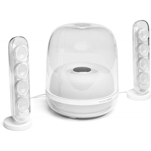  Harman Kardon HK SoundSticks 4-2.1 Bluetooth Speaker System with Deep Bass and Inspiring Industrial Design (White)