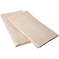 Harmony Linens Pillowcase Set - 1800 Double Brushed Microfiber Bedding - Deep Pocket, Hypoallergenic - Wrinkle, Fade, Stain Resistant Sheets (Set of 2 King Size, Beige)