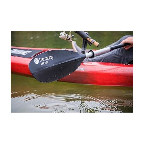  Harmony Gear Drifter Kayak Paddle | 1 Piece Shaft | 60 Degree Offset | Black | 235 cm