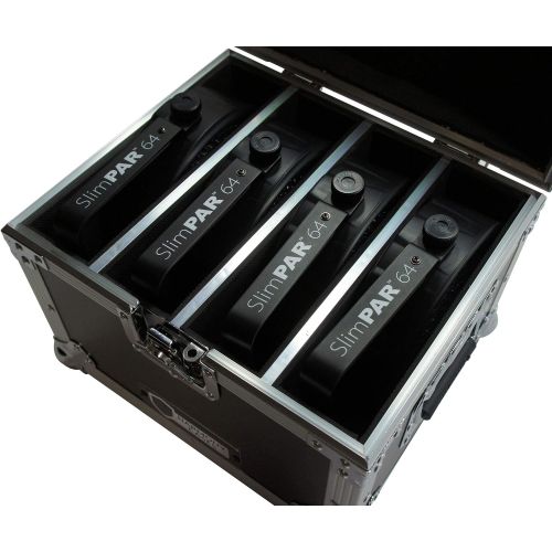  Harmony Audio Harmony Cases HC4SLIMPAR64 Light Flight Road Case Compatible with Chauvet SlimPAR 64 x 4