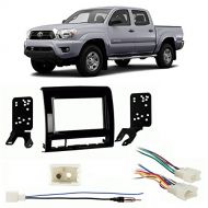 Harmony Audio Fits Toyota Tacoma 13-14 Double DIN Harness Radio Dash Kit - Matte Black