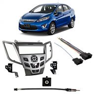 Harmony Audio Fits Ford Fiesta 2011 wo Sync SDIN Harness Radio Install Kit - Silver Dash