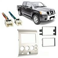 Harmony Audio Fits Nissan Titan 2004-2005 Double DIN Harness Radio Dash Kit - Base Model