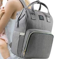 Harmony Life Land Baby Diaper Bag Large Capacity Mommy Backpack Baby Nappy Tote Bags Multi-Function Travelling Backpack for Mom Travellers Nurses Students (Dark Grey)