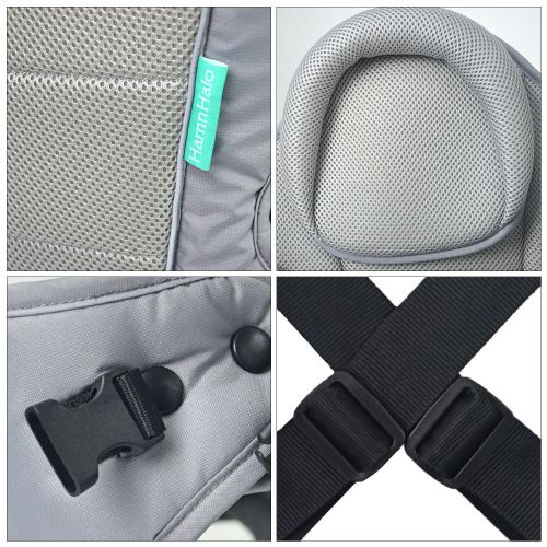  HarnnHalo Ergonomic Baby Child Carrier (7.7 lbs/3.5 kg-33 lbs/15 kg), Detachable Bib, Gray