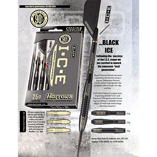  Harrows Black Ice 23 Gram Steel Tip Darts 51532