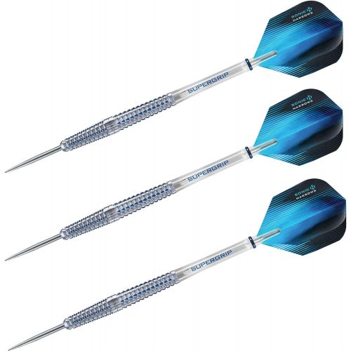  Harrows Sonic 90% Tungsten, Coated with Blue Titanium Nitride & Powerful Grip Cuts, Steel Tip 23G #10401