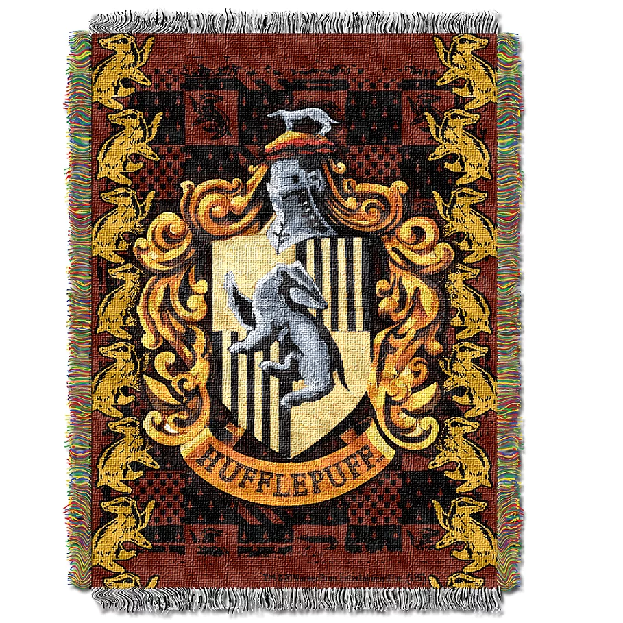/Harry Potter HufflePuff Crest Tapestry Throw Blanket