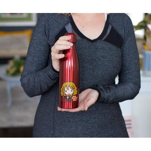  Harry Potter Hermione Aluminum Sleek Insulated 16 Ounce Water Bottle for Girls, Boys & Kids - Leakproof Lids & Sweat Proof Drinking Bottle - Great for Outdoor Sports, Hiking, Cycli