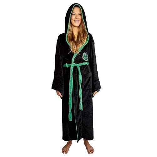  할로윈 용품Harry Potter Slytherin Adult Fleece Hooded Bathrobe (One Size)