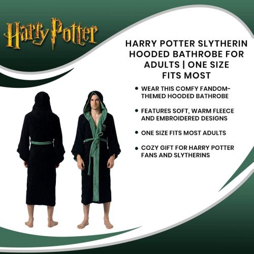  할로윈 용품Harry Potter Slytherin Adult Fleece Hooded Bathrobe (One Size)