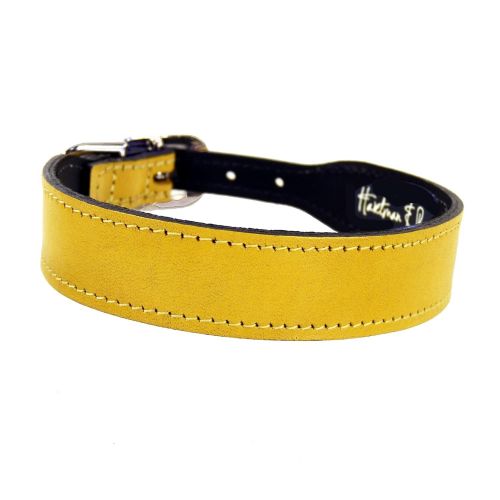  Hartman & Rose Leather Dog Collar with Nickel Plated Hardware - Italian Leather Collection Luxury Pet Collars