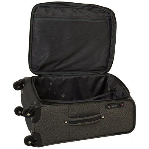  Hartmann 20 Inch Herringbone Luxe SS Carry On Spinner, Black Herringbone