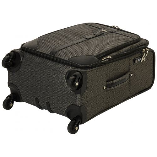  Hartmann 20 Inch Herringbone Luxe SS Carry On Spinner, Black Herringbone