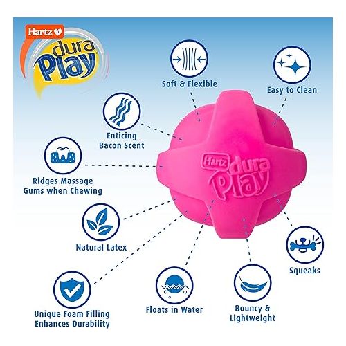  Hartz DuraPlay Bacon Scented Dog Toys, Small (Assorted Color)