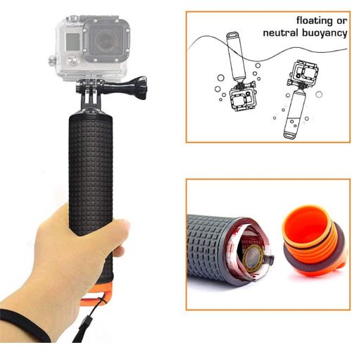  [아마존베스트]Harwerrel Waterproof Floating Hand Grip for GoPro Hero Session Black Silver Hero 7 6 5 4 3 3+ 2 1 SJ4000 SJ5000 Xiaomi Action Cameras with Camera Float Strap