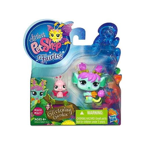 해즈브로 Hasbro Toys Littlest Pet Shop Glistening Garden Tulip Fairy & Lady Bug Figure 2-Pack