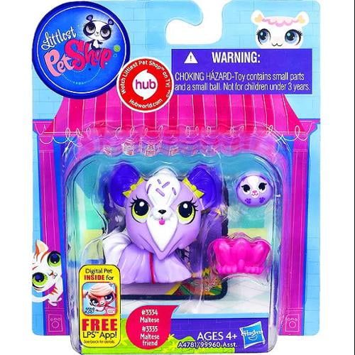 해즈브로 Hasbro Toys Littlest Pet Shop Maltese & Maltese Friend Figure 2-Pack #3334, 3335