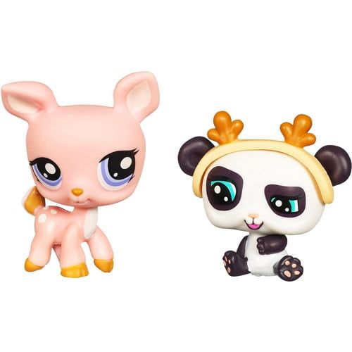 해즈브로 Hasbro Toys Littlest Pet Shop 2010 Assortment B Series 2 Deer & Panda Bear Figure 2-Pack