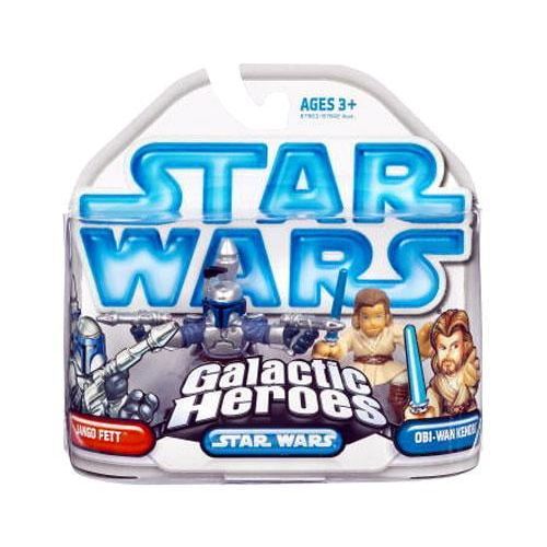 해즈브로 Hasbro Toys Star Wars Galactic Heroes 2008 Jango Fett & Obi-Wan Kenobi Mini Figure 2-Pack