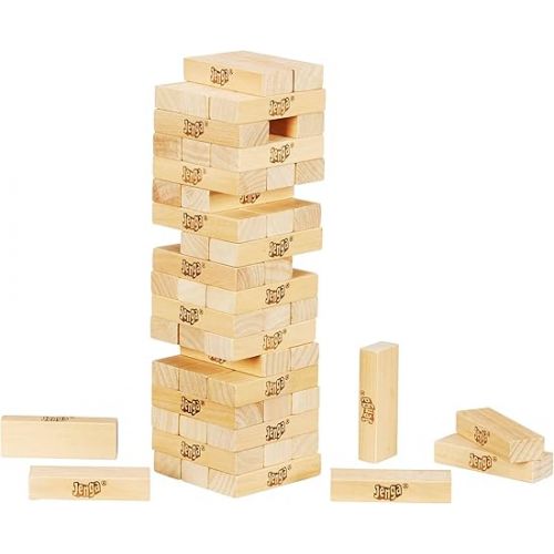 해즈브로 Hasbro Gaming Jenga Wooden Blocks Stacking Tumbling Tower, Father's Day Gifts, Kids Game Ages 6 and Up (Amazon Exclusive)