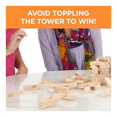 해즈브로 Hasbro Gaming Jenga Wooden Blocks Stacking Tumbling Tower, Father's Day Gifts, Kids Game Ages 6 and Up (Amazon Exclusive)