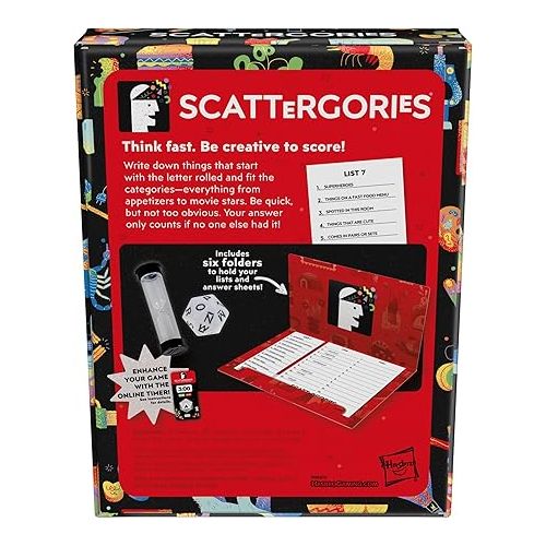 해즈브로 Hasbro Gaming Scattergories Classic Game, Party Game for Adults and Teens Ages 13 and up, Board Game for 2+ Players