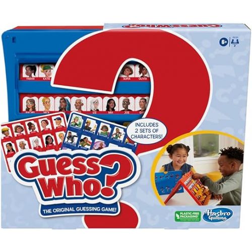 해즈브로 Hasbro Gaming Guess Who? Original,Easy to Load Frame,Double-Sided Character Sheet,2 Player Board Games for Kids,Guessing Games for Families,Ages 6 and Up