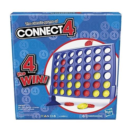 해즈브로 Hasbro Gaming Connect 4 Classic Grid,4 in a Row Game,Strategy Board Games for Kids,2 Player .for Family and Kids,Ages 6 and Up