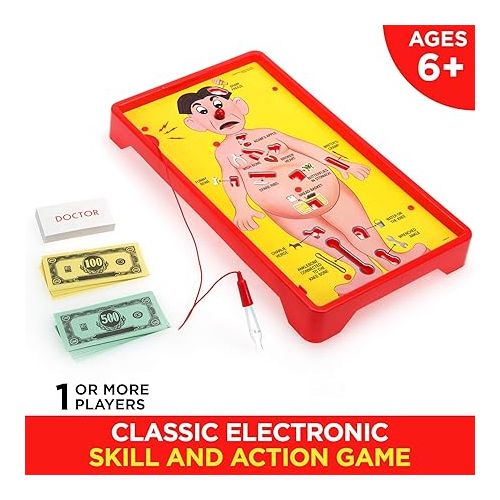 해즈브로 Operation Electronic Board Game, Family Games for Kids Ages 6+, Kids Board Games for 1+ Players, Funny Games for Kids, Kids Gifts (Amazon Exclusive)