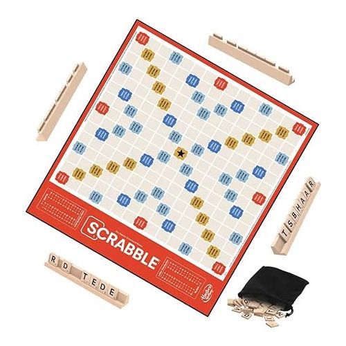 해즈브로 Hasbro Gaming Scrabble Board Game,Word Game for Kids Ages 8 and Up,Fun Family Game for 2-4 Players,The Classic Crossword Game