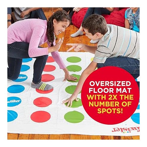 해즈브로 Hasbro Gaming Twister Ultimate: Bigger Mat, More Colored Spots, Family, Kids Party Game Age 6+; Compatible with Alexa (Amazon Exclusive)