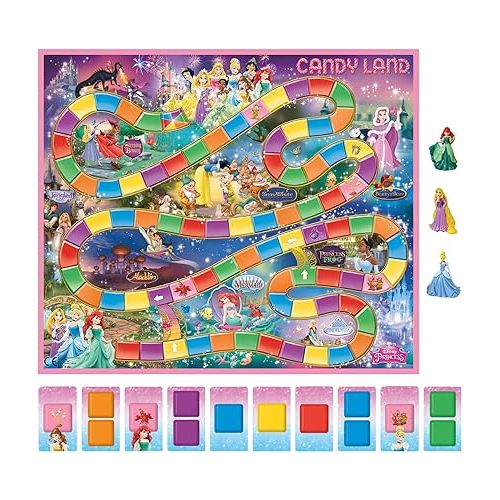 해즈브로 Hasbro Gaming Candy Land Disney Princess Edition Board Game, Preschool Games for 2 to 3 Players, Family Games for Kids Ages 3 and Up (Amazon Exclusive)