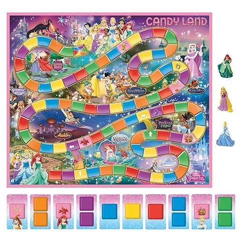 해즈브로 Hasbro Gaming Candy Land Disney Princess Edition Board Game, Preschool Games for 2 to 3 Players, Family Games for Kids Ages 3 and Up (Amazon Exclusive)