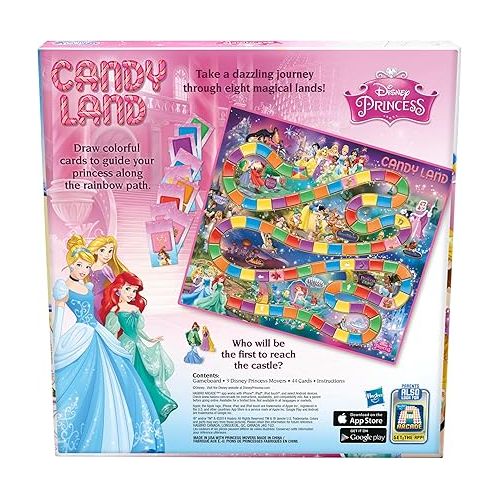 해즈브로 Hasbro Gaming Candy Land Disney Princess Edition Board Game, Preschool Games for 2 to 3 Players, Family Games for Kids Ages 3 and Up (Amazon Exclusive)