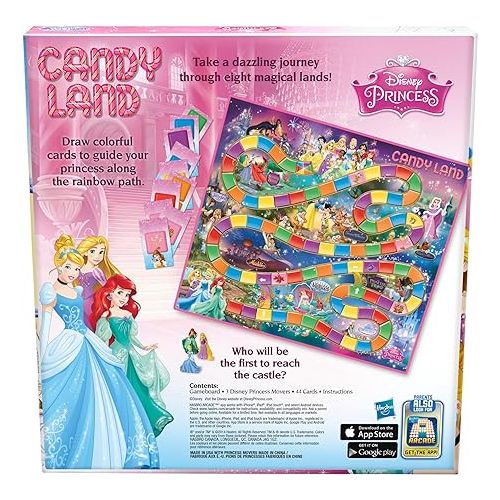 해즈브로 Hasbro Gaming Candy Land Disney Princess Edition Board Game, Preschool Games for 2 to 3 Players, Family Games for Kids Ages 3 and Up (Amazon Exclusive)