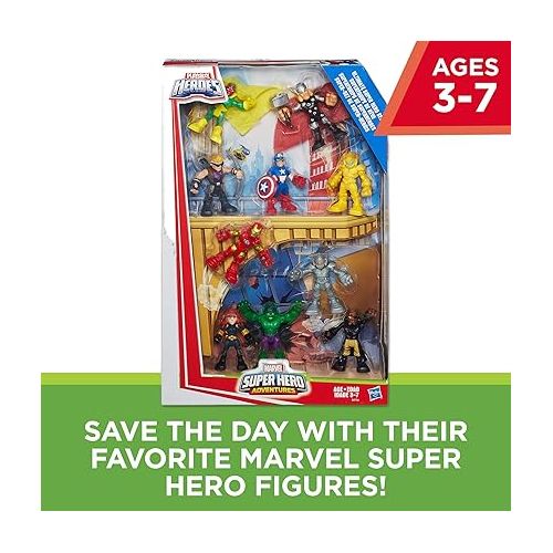 해즈브로 Marvel Playskool Heroes Super Hero Adventures Ultimate Set, 10 Collectible 2.5-Inch Action Figures, Toys for Kids Ages 3 and Up (Amazon Exclusive)