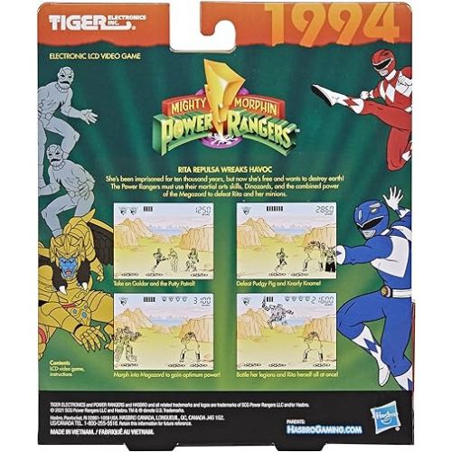 해즈브로 Hasbro Gaming Tiger Electronics Mighty Morphin Power Rangers Electronic LCD Video Game, Retro-Inspired Edition, Handheld 1-Player Game, Ages 8 and Up