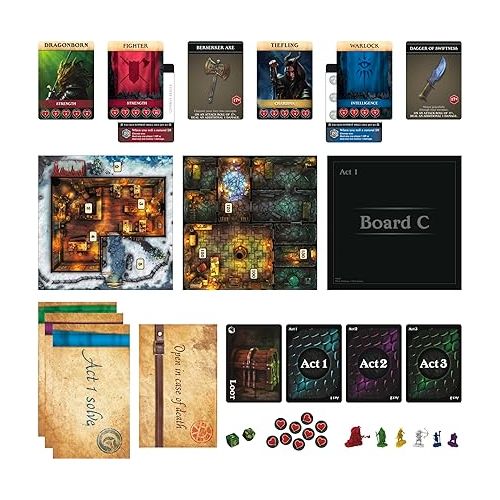 해즈브로 Hasbro Gaming Dungeons & Dragons: Bedlam in Neverwinter Board Game, Escape Room, Cooperative Strategy Games for Ages 12+, 2-6 Players, 3 Acts Approx. 90 Mins Each