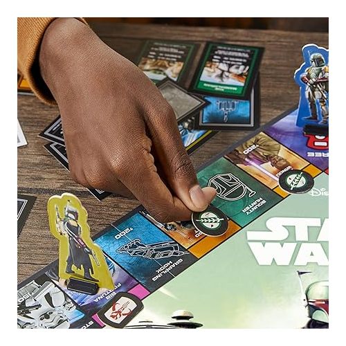 해즈브로 Hasbro Gaming Monopoly: Star Wars Boba Fett Edition Board Game for Kids Ages 8+, Inspired by The Star Wars Movies and The Mandalorian TV Series