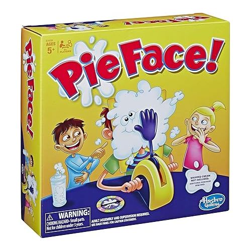해즈브로 Hasbro Gaming Pie Face Game | Whipped Cream Family Board Game for Kids | Ages 5 and Up | for 2 or More Players | Funny Preschool Games | Kids Gifts