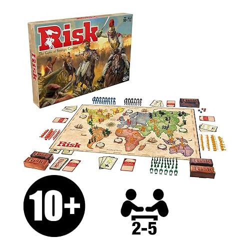 해즈브로 Risk Board Game, Strategy Games for 2-5 Players, Strategy Board Games for Teens, Adults, and Family, War Games, Ages 10 and Up
