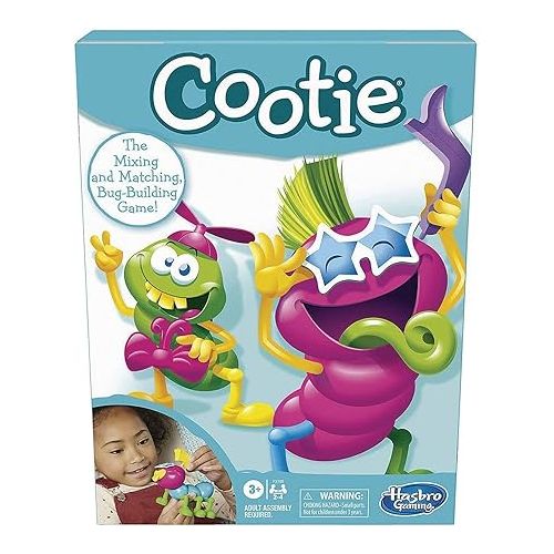 해즈브로 Hasbro Gaming Cootie Mixing and Matching Bug-Building Kids Game, Easy and Fun Games for Kids, Preschool Games for 2-4 Players, Kids Board Games, Ages 3 and Up