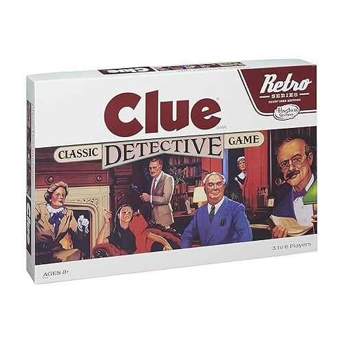 해즈브로 Hasbro Gaming Retro Series Clue 1986 Edition Board Game, Classic Mystery Games for Kids, Family Board Games for 3-6 Players, Family Games, Ages 8+