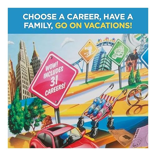 해즈브로 Hasbro Gaming The Game of Life Board Game, Family Games for Kids Ages 8+, Includes 31 Careers, Family Board Games for 2-4 Players, Family Gifts (Amazon Exclusive)