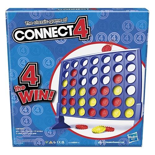 해즈브로 Hasbro Gaming Connect 4 Classic Grid,4 in a Row Game,Strategy Board Games for Kids,2 Player .for Family and Kids,Ages 6 and Up