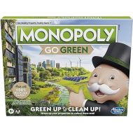 Hasbro Gaming Monopoly: Go Green Edition Board Game | Made with 100% Recycled Paper Parts and Plant-Based Plastic Tokens | Family Board Games | Ages 8 and Up