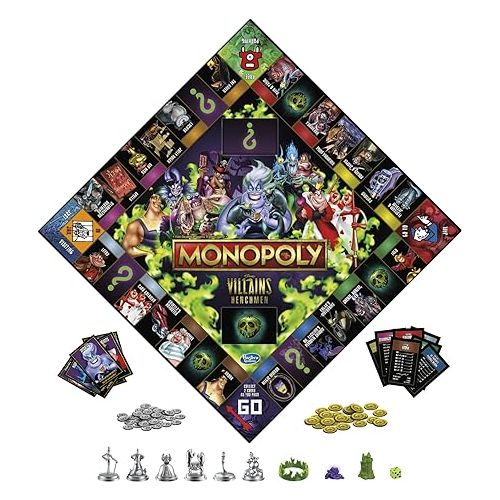 해즈브로 Hasbro Gaming Monopoly: Disney Villains Henchmen Edition Board Game for Kids Ages 8 and Up (Amazon Exclusive)